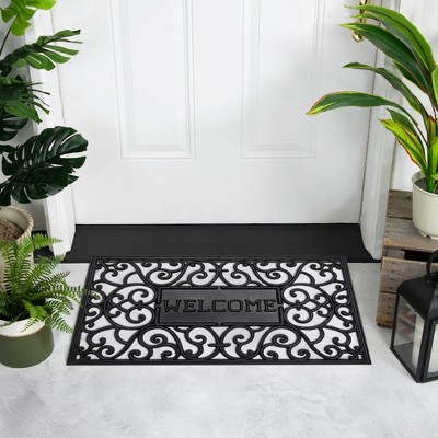 Festive Scrollwork Welcome Outdoor Coir Door Mat 18" x 30"