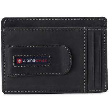 Alpine Swiss Dermot Mens RFID Safe Money Clip Front Pocket Wallet Leather Comes in Gift Box