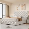 Full Size Bed Frame with 4 Storage Drawers and Headboard, Linen Upholstered Platform Bed Frame - 3 of 4