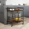 CLIHOME 3-Tier Rolling Kitchen Trolley, Serving Bar Cart for Home with Removable Wheels - 2 of 4