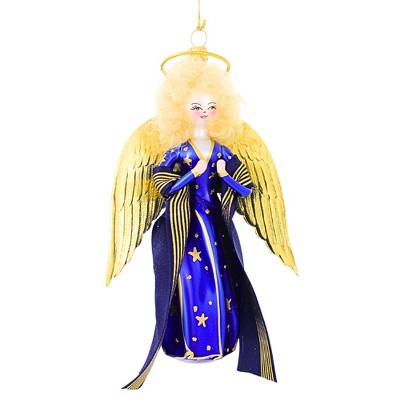 Italian Ornaments 6.5 Inch Sapphire Seraphina Angel Italian Ornaments Tree Ornaments