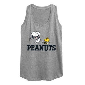 Women's - Peanuts - Snoopy And Woodstock Graphic Racerback Tank - 1 of 4