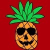 Junior's Design By Humans HALLOWEEN PINEAPPLE PUMPKIN THEMED By Ujangkasep T-Shirt - 2 of 3