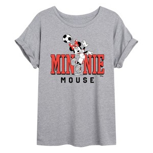 Women's - Disney - Minnie Name Soccer Oversized Graphic T-Shirt - 1 of 4
