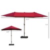 NicBex 15FT Steel Rectangular Double-Sided Patio Umbrella,Patio Umbrella with Base & Crank,Outdoor Market Umbrella for Pool,Garden & Patio - 3 of 4