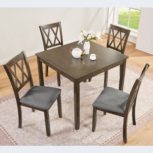 5-Piece Dining Set with a Square Table and 4 Chairs for Kitchen, Dining Room - 1 of 4