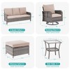 Sonkuki 6 Pieces Patio Sofa with Swivel Rocking Chairs Set, All-Weather PE Rattan Conversation Couch with Cushion - 3 of 4