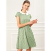 INSPIRE CHIC Women's Peter Pan Collar Short Sleeves Contrast A-Line Polka Dots Dress - 3 of 4