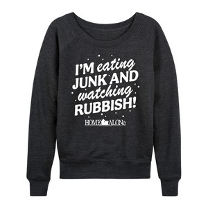 Women's - Home Alone - Junk And Rubbish Lightweight French Terry Wide Neck Long Sleeve Shirt - 1 of 4