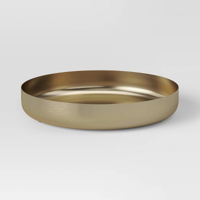 Brass Bowl - Threshold™: Iron Crafted, Round Shape, Decorative Use, Not Food-Safe, 12" Diameter