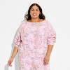 Women's Fleece Graphic Pullover Sweatshirt - Pink Camo - 2 of 3