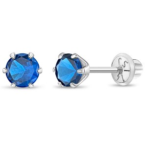 Girl's Classic Solitaire Screw Back 14k Gold Earrings - In Season Jewelry - 1 of 4