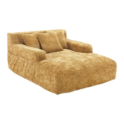 Lyngins Chenille Bean Bag Sofas for Kids and Adults,Comfy Lazy Sofa Chairs with 3 Pillows and Armrests for Living Room