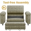 Dyonery 3 in 1 Convertible Sleeper Sofa Bed, Chenille Pull Out Couch with USB Ports & Adjustable Backrest, Tool-Free Loveseat Couch - 4 of 4