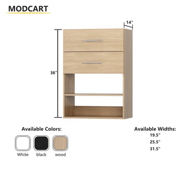 Light Brown Wood Short Tower Closet Organizer with Drawers