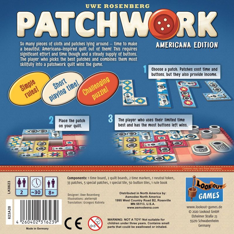 Asmodee Patchwork Americana Board Game, 3 of 6