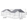 Large Outdoor Chicken Coop 26 x 10 x 6 FT,Metal Chicken Run with Roof Cover Predator Resistant Wire and Lockable Door for Backyard - LAOTIES - 2 of 4