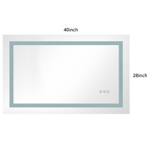 Okak Anti-Fog Bathroom Mirror with Memory and 3 Colors, Vanity Mirror with Stepless Dimmable, Wall Mirror for Bathroom, Living Room - 1 of 4