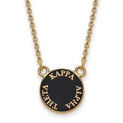 Black Bow Jewelry 14k Yellow Gold Plated Sterling Silver Kappa Alpha Theta Greek Life Necklace 18 Inch