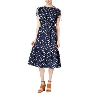 maison Jules Womens Printed Smocked Floral Fit & Flare Dress - 1 of 1