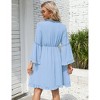 Clearlove Women V Neck Ruffle Bell Sleeve Summer Mini Dresses - 4 of 4
