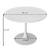 42.13" Modern Round Dining Table with Criss Cross Leg,Four Patchwork Tabletops with  Solid Wood Veneer Table Top,Metal Base Dining Table-Maison Boucle - 4 of 4