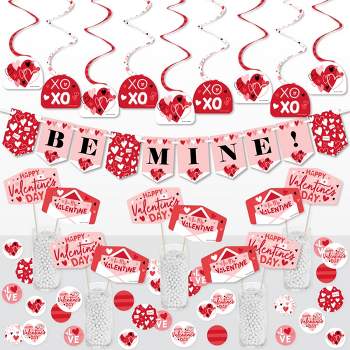 Big Dot of Happiness Happy Valentine’s Day - Valentine Hearts Party Supplies Decoration Kit - Decor Galore Party Pack - 51 Pieces