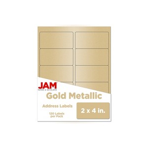 JAM Paper Laser/Inkjet Shipping Address Labels 2" x 4" Gold Metallic 10 Label 40732538 - 1 of 4