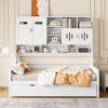 Twin Size Wooden Daybed with Twin Size Trundle, All-in-One Cabinet and Shelf - 2 of 4