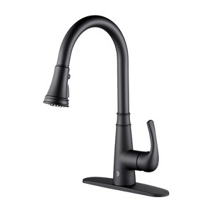 Cobbe High Arc Kitchen Faucet with Pull Down Sprayer 3 Spout Patterns with Pedestal for 1 to 3-Hole Installation - 1 of 4