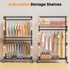 HDZNVF Heavy Duty Garment Racks 3 Tiers Portable Adjustable Wire Shelves with Wheels - 4 of 4