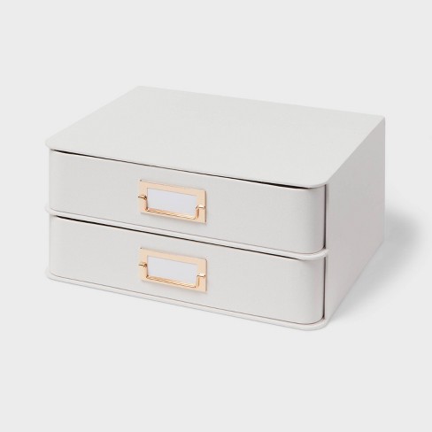 2 Drawer Decorative Fabric Box Ivory - Brightroom™ : Target