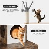 Modern 2-in-1 Cat Tree & Hidden Litter Box Enclosure – Wooden Tower with Condo, Hammock, Scratching Post, Plush Perch & Removable Pompoms - 4 of 4