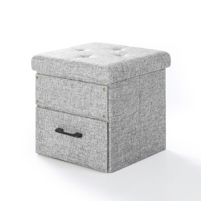 15 Cube Stockbox Collapsible Ottoman With Storage Drawer Light Gray   GUEST 6ed99584 856b 4bde Ac2a D3ef6a959b39