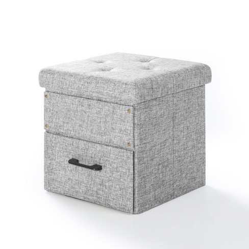 Nathan james payton foldable cube store storage ottoman footrest and seat