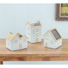 HomeRoots Set of Three White And Natural House Trio Pot Planters - 2 of 4