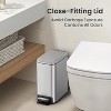 LunaLulinlk Silver 1.6 Gallon Small Bathroom Trash Can, Stainless Steel Trash Can with Lid - 4 of 4
