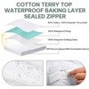 Aoibox King Mattress Protector Cover 76x80 Waterproof Encasement Soft Terry Top 12 Inch Deep Pocket Zipper Closure - 2 of 4