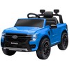 Qaba Ford Ranger Licensed 12V Kids Ride on Car, Kids Electric Car with Remote, Spring Suspension, Toy Storage, LED Headlights, Music Horn, Blue - 4 of 4