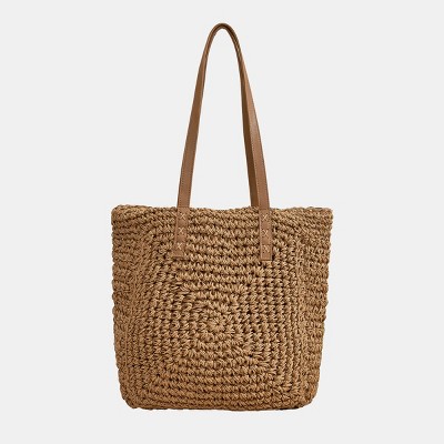 Handwoven Straw Tote Bag - Cupshe-F-Brown