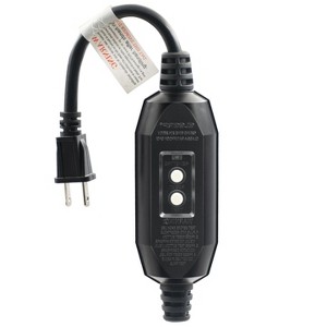 ELEGRP Auto-Monitoring GFCI Replacement Plug Inline Assembly, Auto Reset 15 Amp 2 Wires 2-Prongs, 1 FT,UL Listed, 1 Pack, Black - 1 of 1