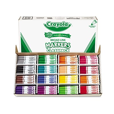 Crayola Non-Washable Classpack Markers Broad Point 16 Classic Colors 256/Box 588201