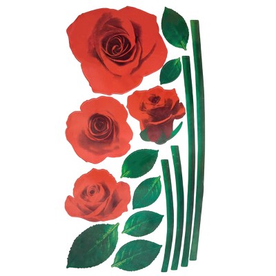 Slickblue Romantic Rose Wall Decals Stickers 13" x 23.5" - Vinyl Home Decor for Living Room & Bedroom