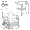 JUJABU 3-piece Outdoor Rattan Seating Set with Two Swivel Chairs and a Square Table - 3 of 4