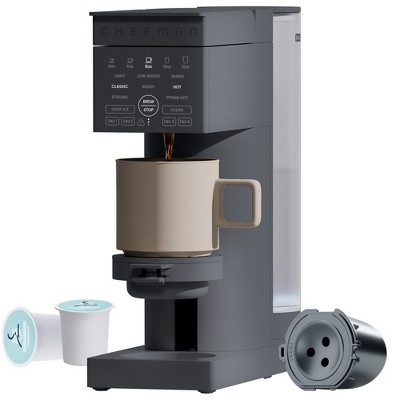 Chefman Caffeinator Single Serve Coffee Maker, Pod & Ground Compatible, 48 oz. Reservoir