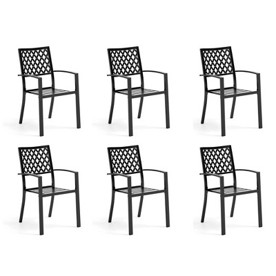 Captiva Designs Outdoor Patio Dining Chairs with Powder-coated Steel Frame