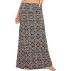 Women's Stylish Spandex Flare Maxi Skirt - Comfy Fold-Over Design Long Skirt for Effortless Style #11 - 2 of 4