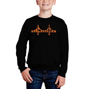 LA Pop Art San Francisco Bridge - Boy's Word Art Crewneck Sweatshirt - 1 of 3