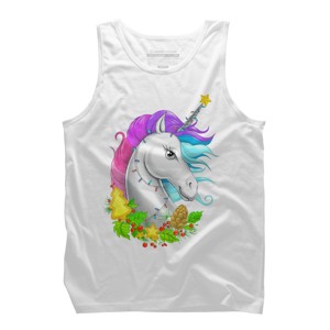 Men's Design By Humans Christmas unicorn By NikKor Tank Top - 1 of 3