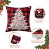 Buffalo Plaid Christmas Pillow Covers 18x18 Inch Set of 4 Black and Red Gnomes Throw Pillow Cases Winter Holiday Outdoor Decorations - 2 of 2